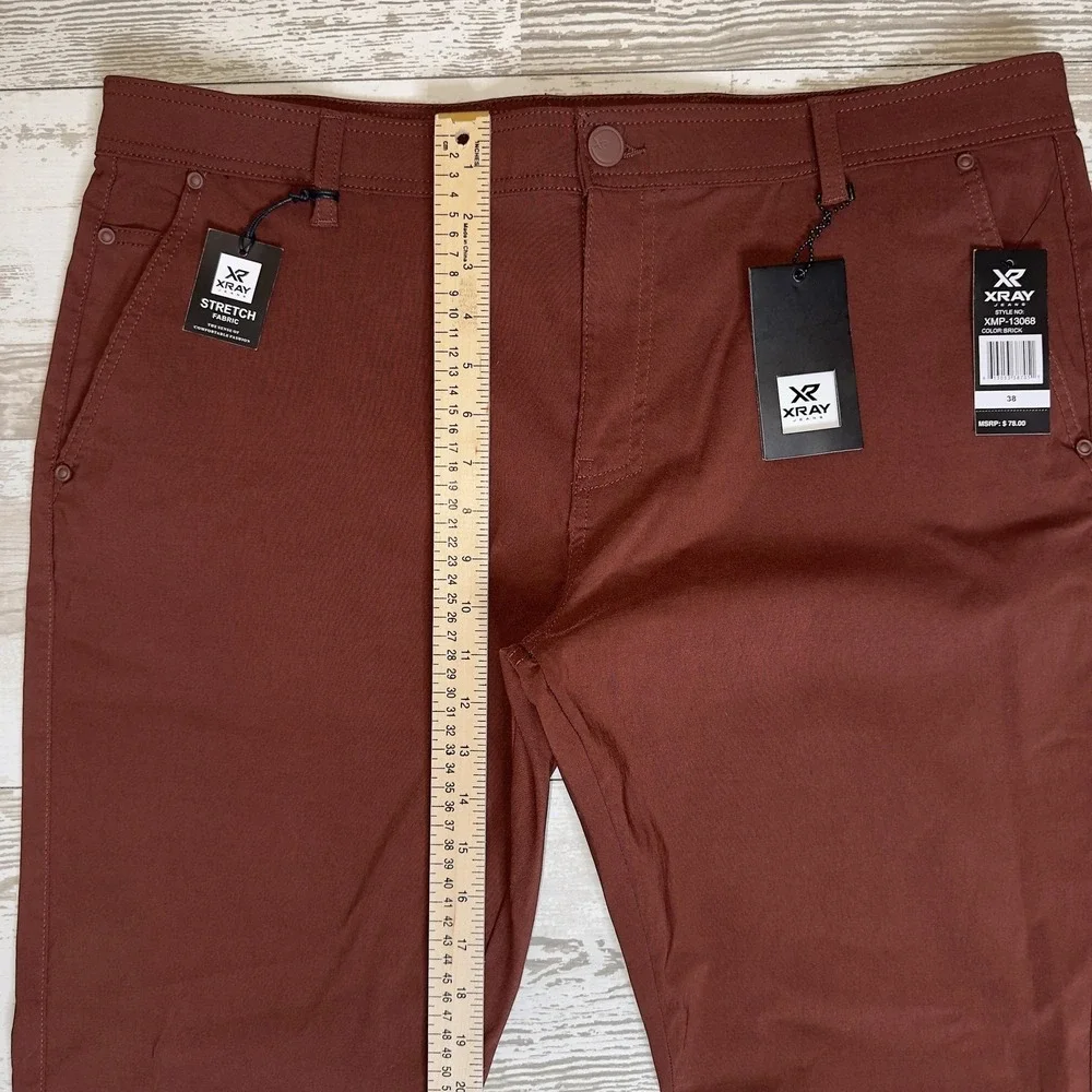 Xray Jeans Pants Mens 38 Brick Stretch Chino Straight Leg Casual Flat Front‎